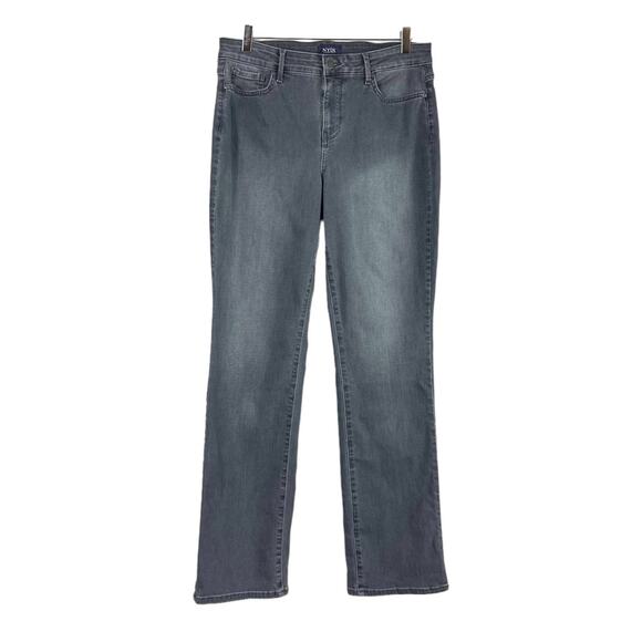 NYDJ Jean Marilyn Straight Leg 10" Mid Rise Slimming Medium Gray Women’s Size 10 - Picture 1 of 7